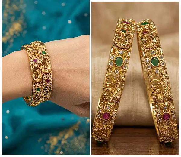 beautiful peacock design bangles premium quality