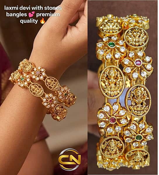 Laxmi devi With stone bangles ?