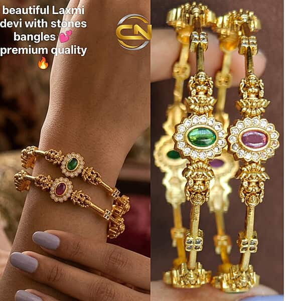 Laxmi devi with stones bangles ?