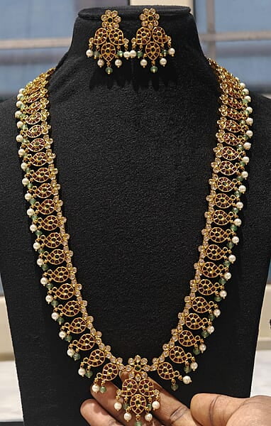 kempu stone mango design long haram