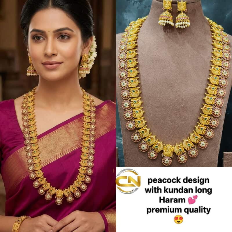 peacock design kundan long Haram ?