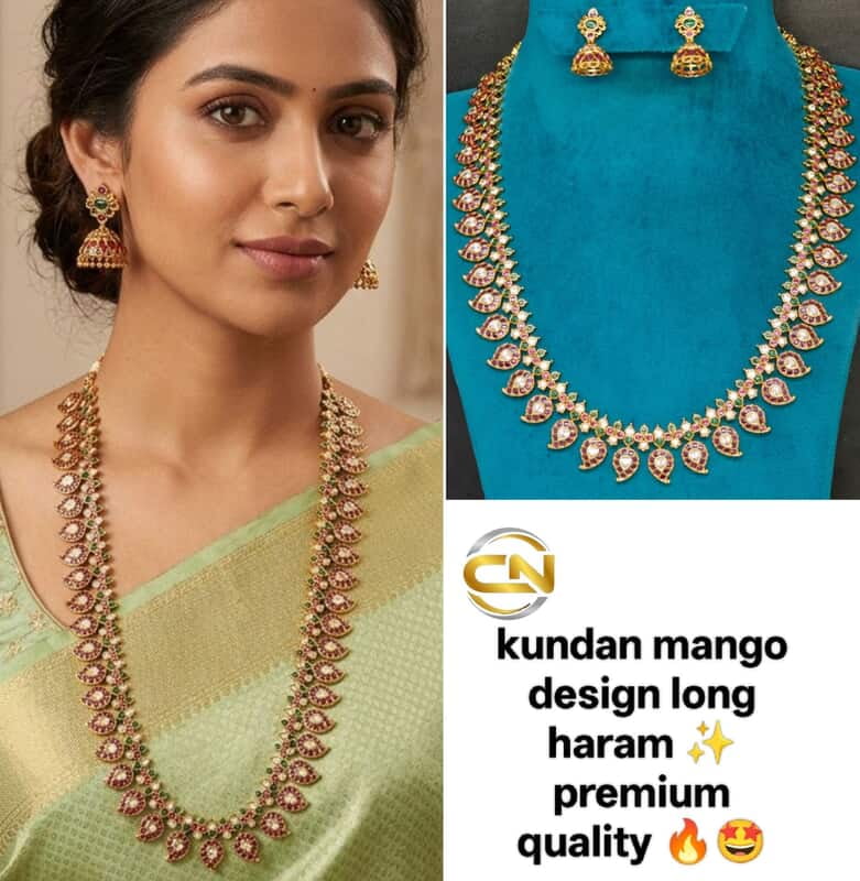 kundan mango design long haram ✨
