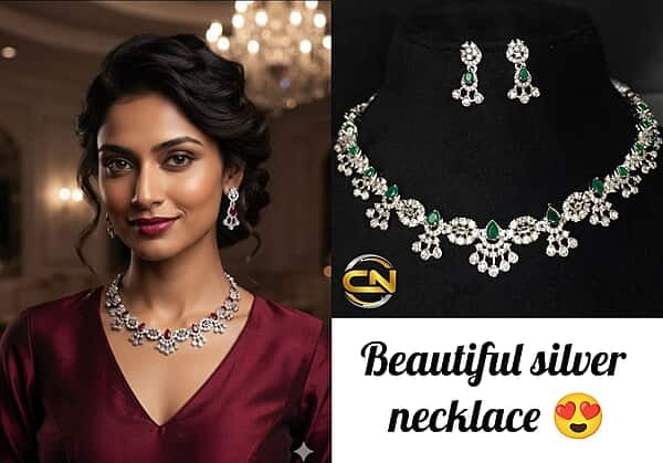 silver necklace ?