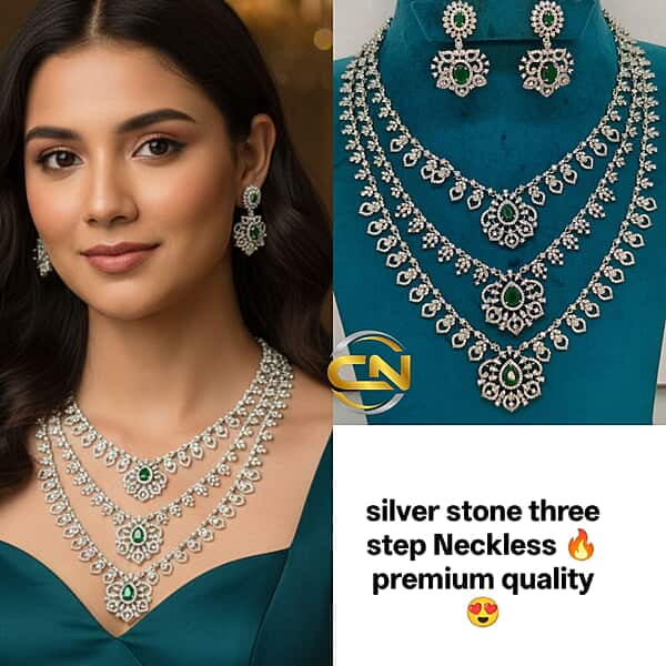 silver three step Neckless