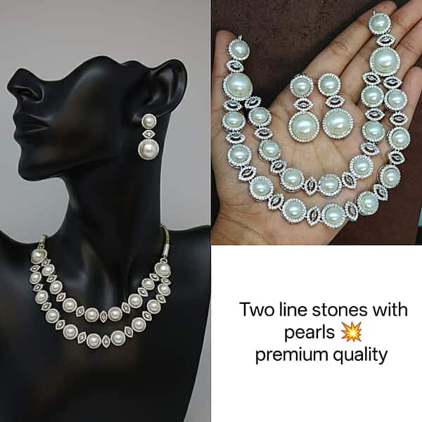 Two line stones with pearls ?