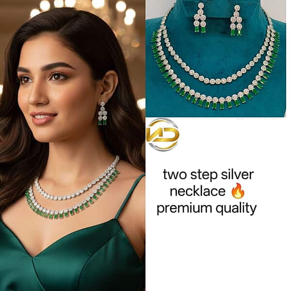 two step silver necklace