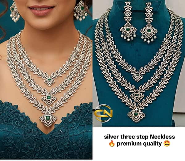 Silver three step Neckless