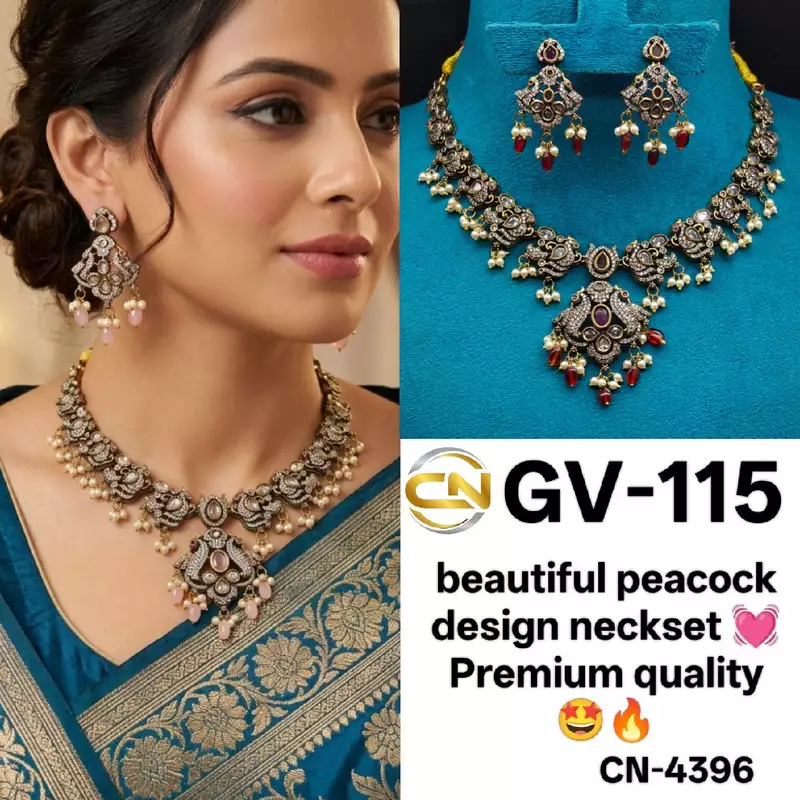 beautiful peacock design necklace ?