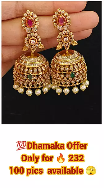 beautiful stone jhumka