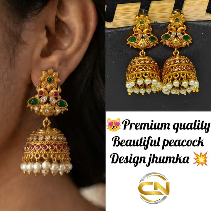 peacock design jhumka