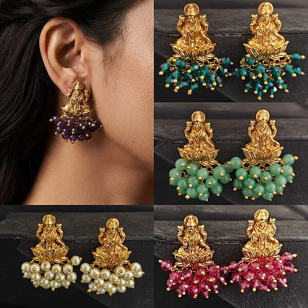 beautiful lakshmi devi design earrings ?