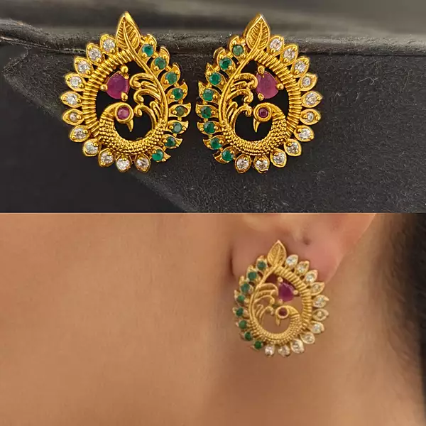 beautiful peacock design earrings ?
