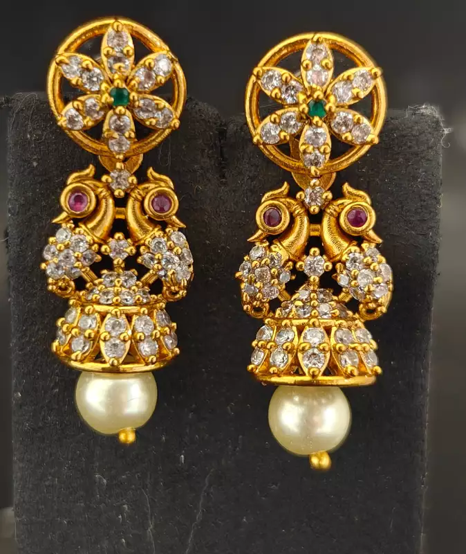 beautiful peacock design earrings