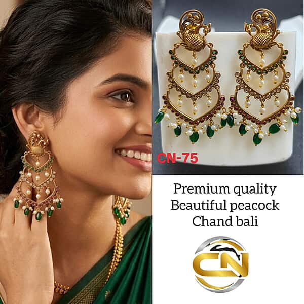 premium quality beautiful peacock chand bali