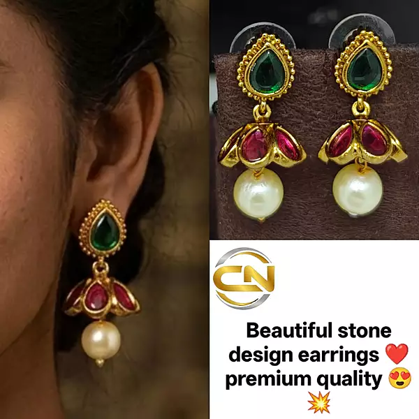 beautiful stone design earrings ❤️