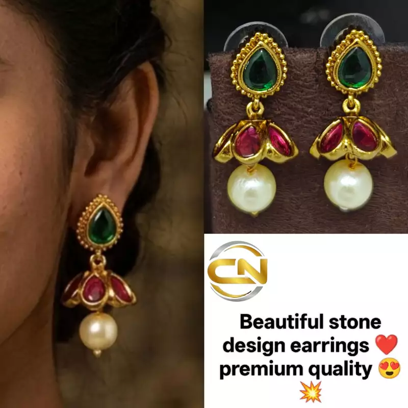 beautiful stone design earrings ❤️