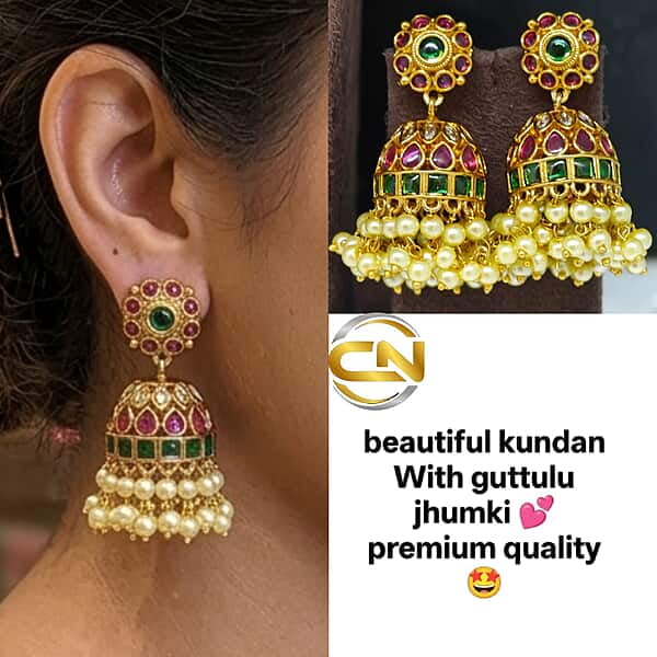 Kundan with guttul Jhumki ?