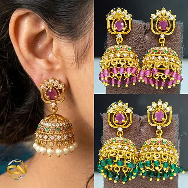 stone jhumka ✨
