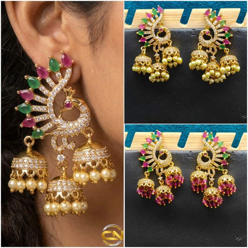Peacock design earrings ?