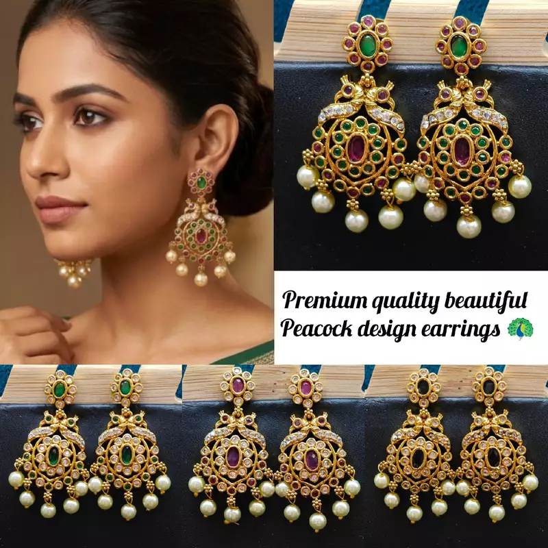 Beautiful peacock design earrings ?