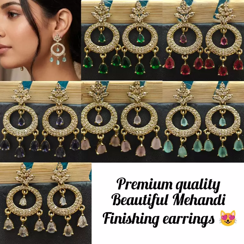 Beautiful Mehandi finishing earrings ?