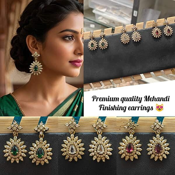 Mehandi finishing earrings combo offer only for 300rs book fast ?