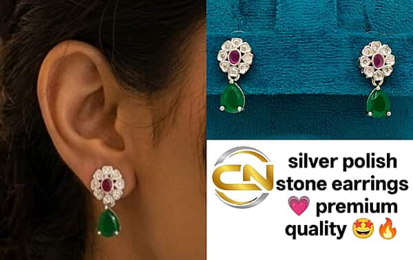 silver polish stone earrings ?