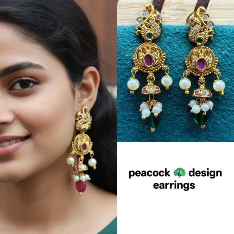 Peacock ? design earrings