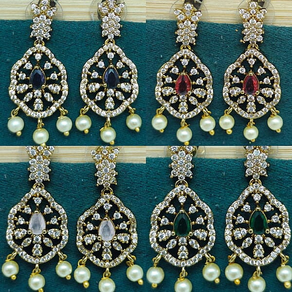 stones mehandi polish earrings