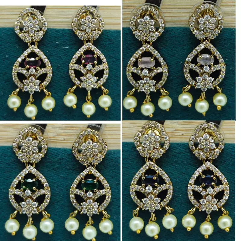 beautiful stones earrings mehandi polish