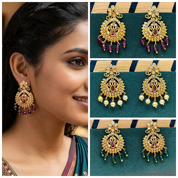 peacock design earrings premium quality