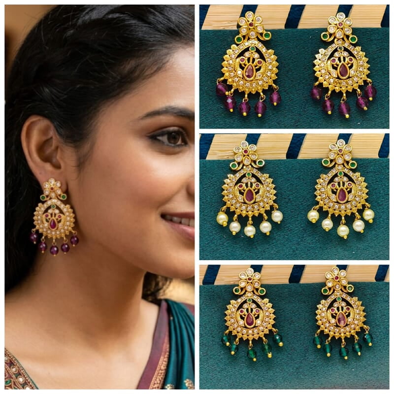 peacock design earrings premium quality
