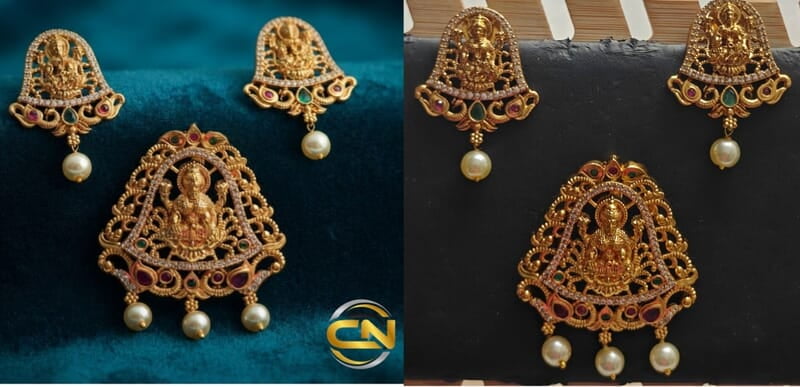 Lakshmi devi design locket with earrings ?