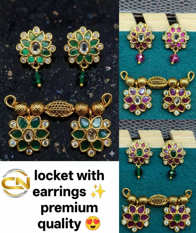 beautiful locket with earrings ✨