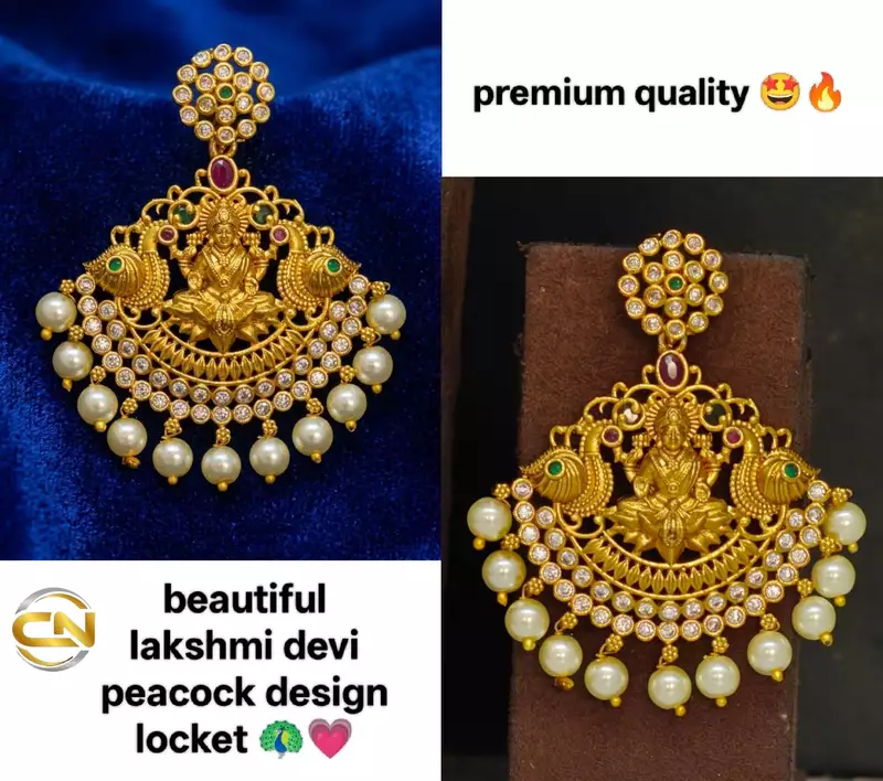 lakshmi devi peacock design locket ??