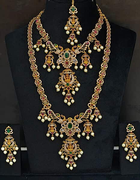 premium quality lakshmi devi peacock design combo set