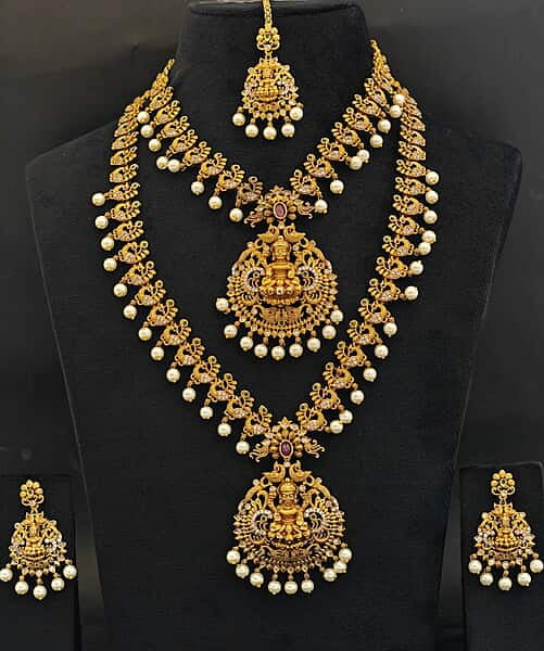 beautiful lakshmi devi peacock design combo set