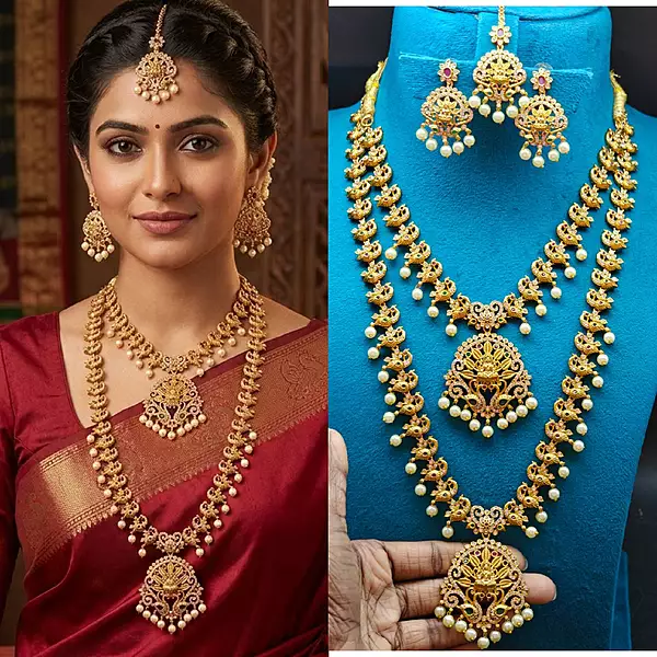 Beautiful peacock and laxmi devi combo set ?