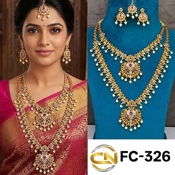 multi stone peacock design combo set ?