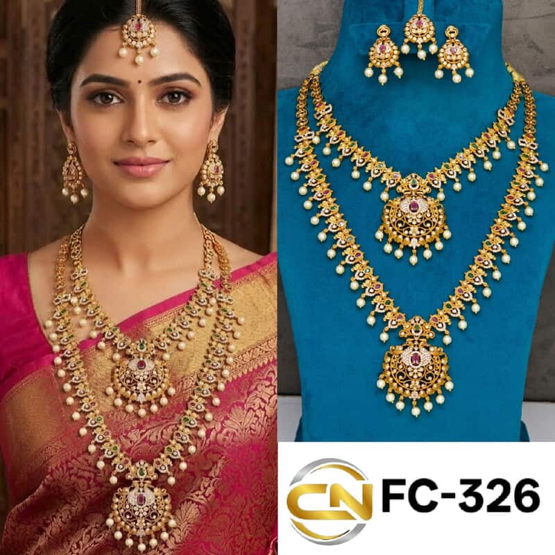 multi stone peacock design combo set ?