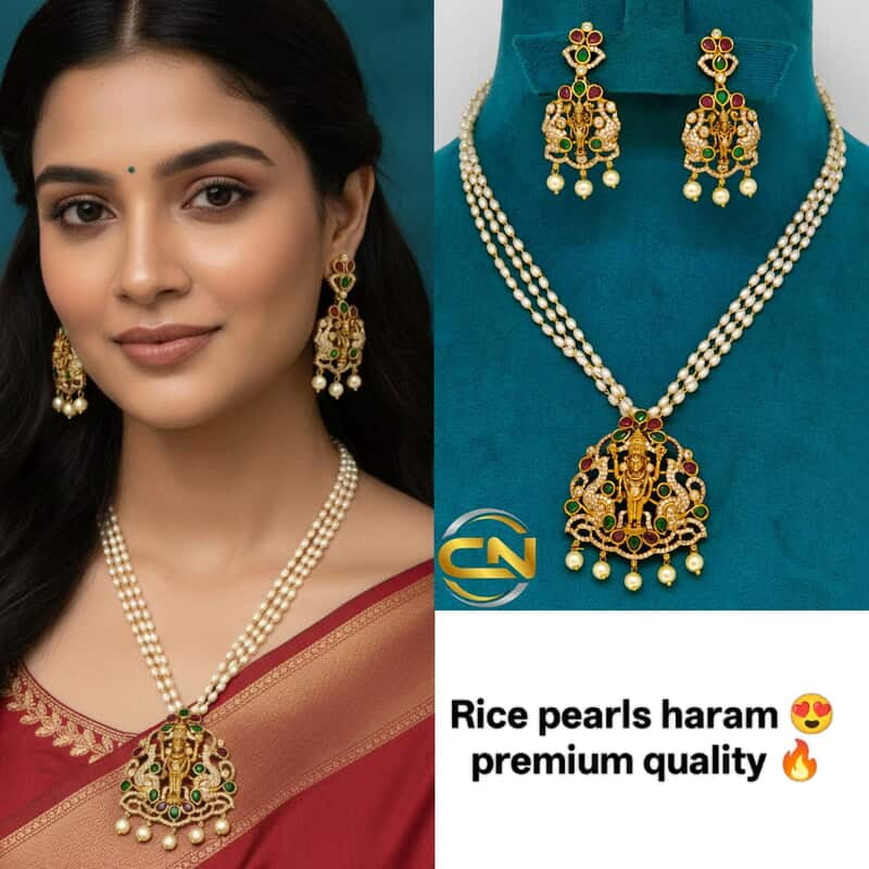 Rice pearls with locket ?