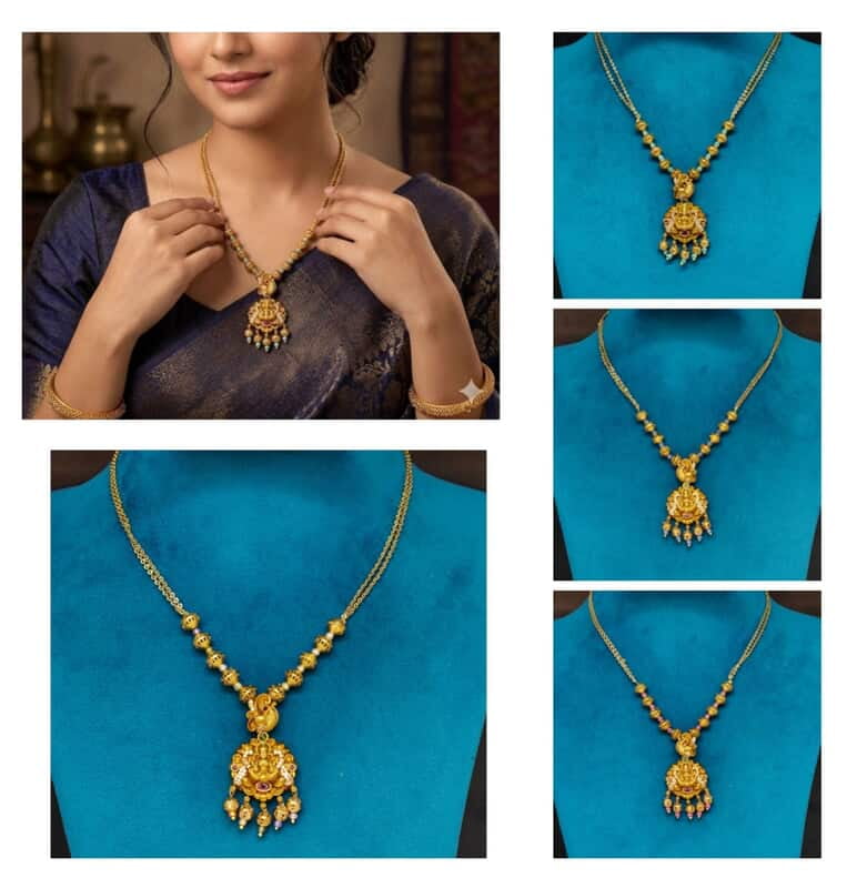 Laxmi devi beads balls two line chain model