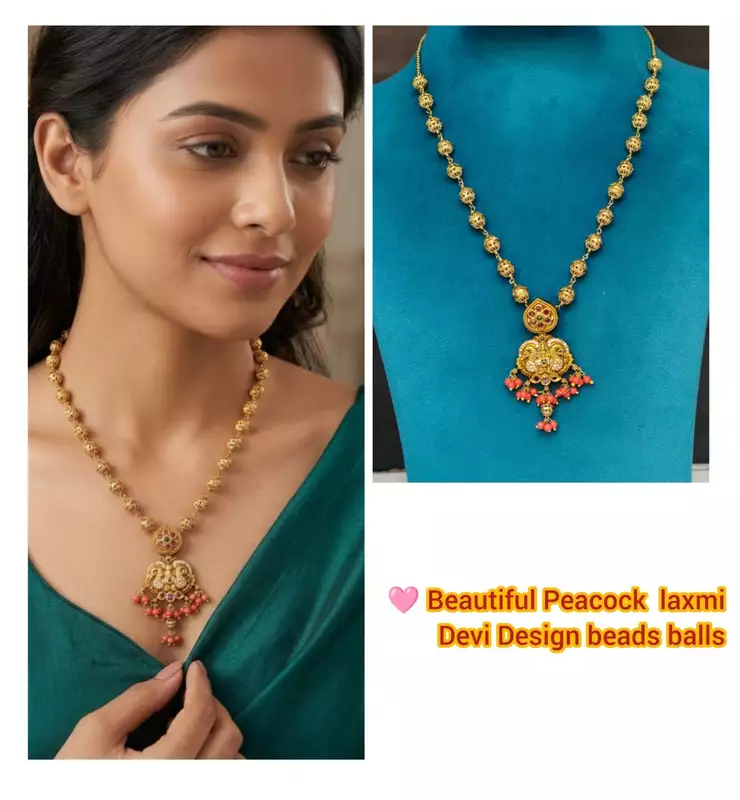 beautiful peacock laxmi devi design beads balls