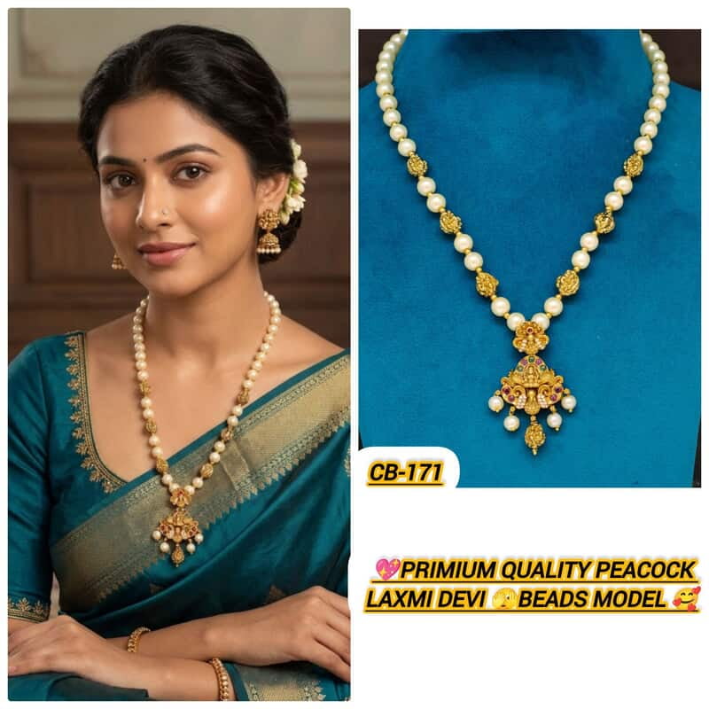 primium quality peacock laxmi devi beads model