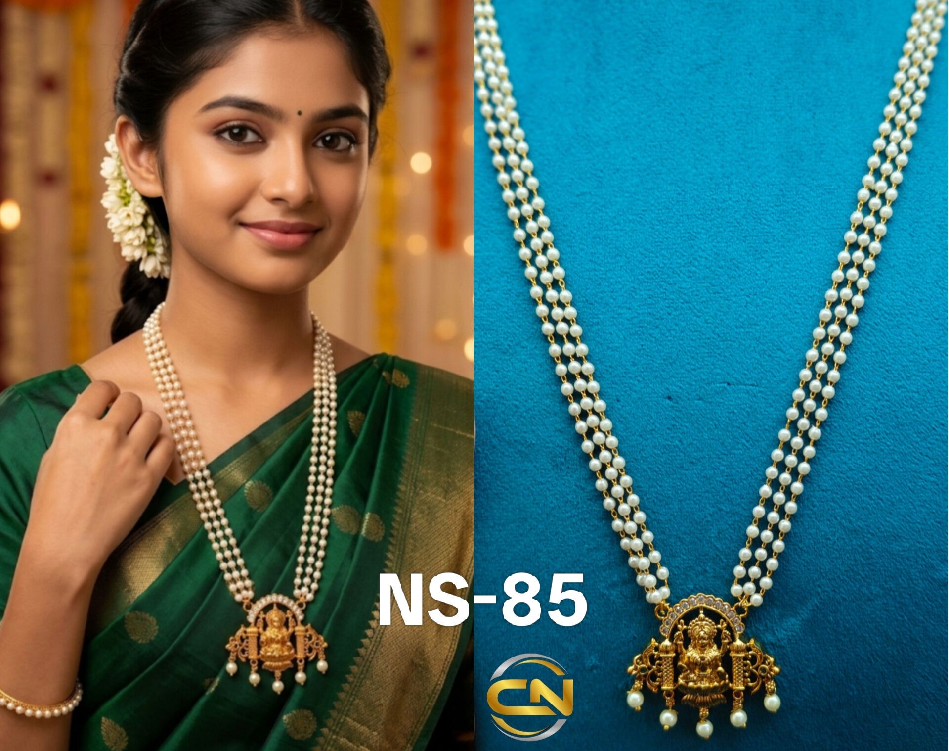 lakshmi devi pearls haram ✨