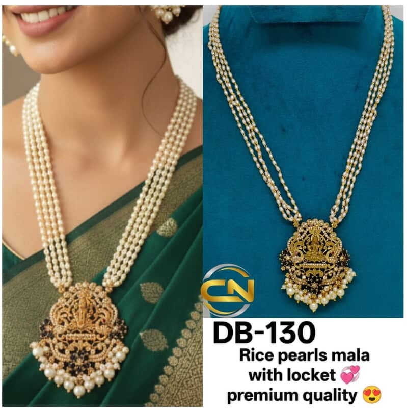 Rice pearls mala with locket ?