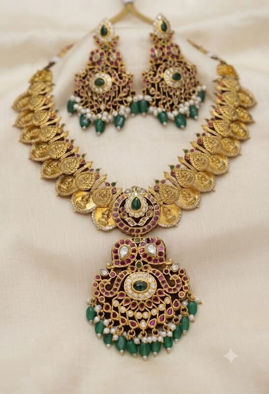 Kempu stone laxmi devi design necklace  ?