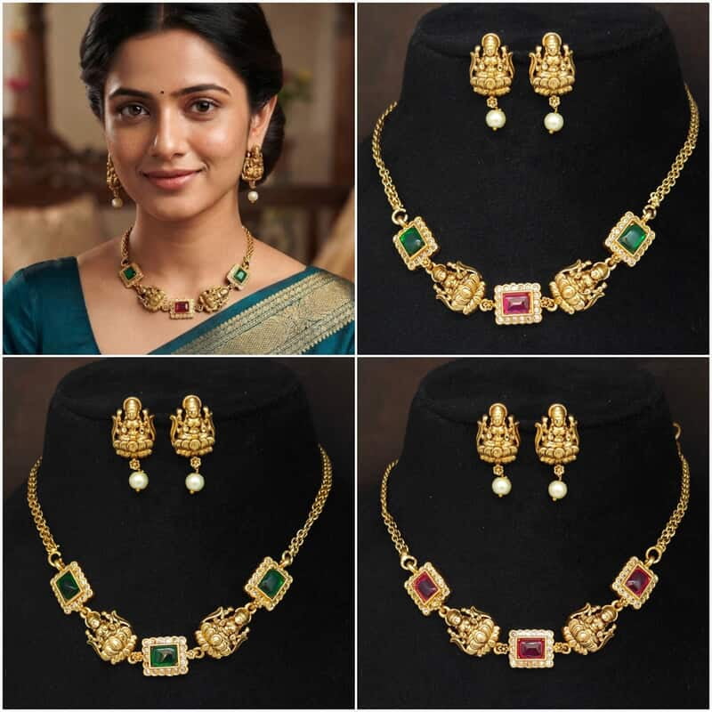 Laxmi devi design mini necklace ?