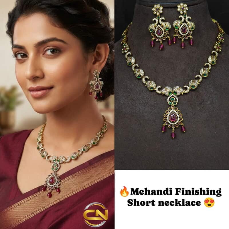 mehandi finishing short necklace