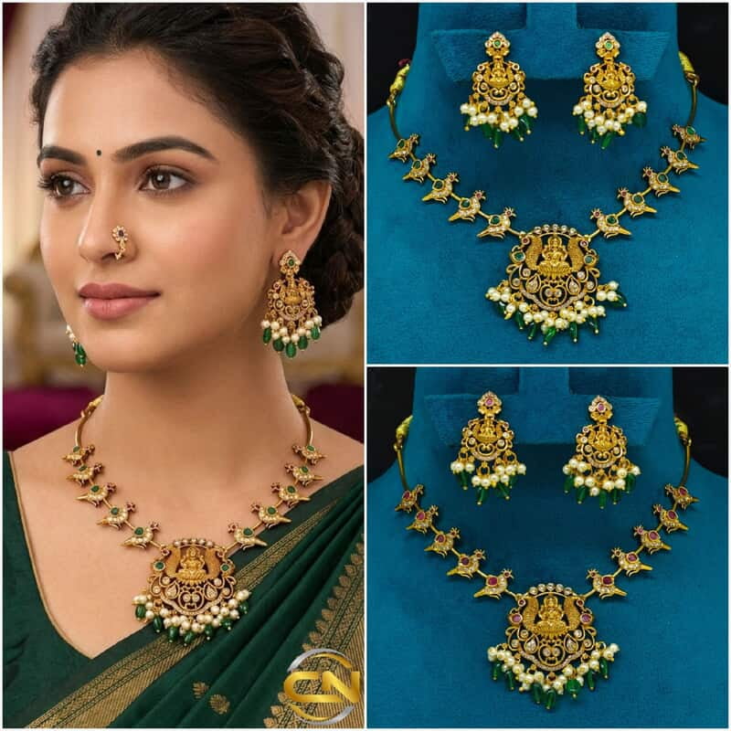 Laxmi devi design and peacock design necklace ?